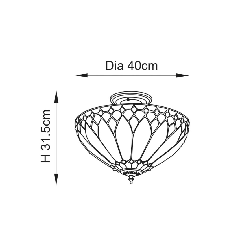 Endon 63978 - Ytmonterad ljuskrona BROOKLYN 3xE27/60W/230V diameter 40 cm