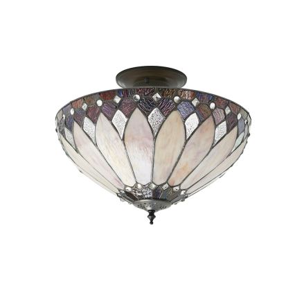 Endon 63978 - Ytmonterad Tiffany-taklampa BROOKLYN 3xE27/60W/230V Ø40 cm