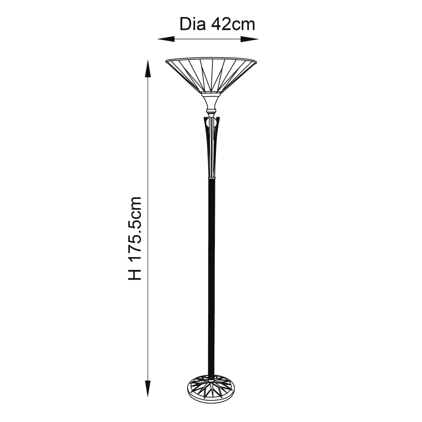 Endon 64042 - Golvlampa DARK STAR 1xE27/60W/230V diameter 42 cm