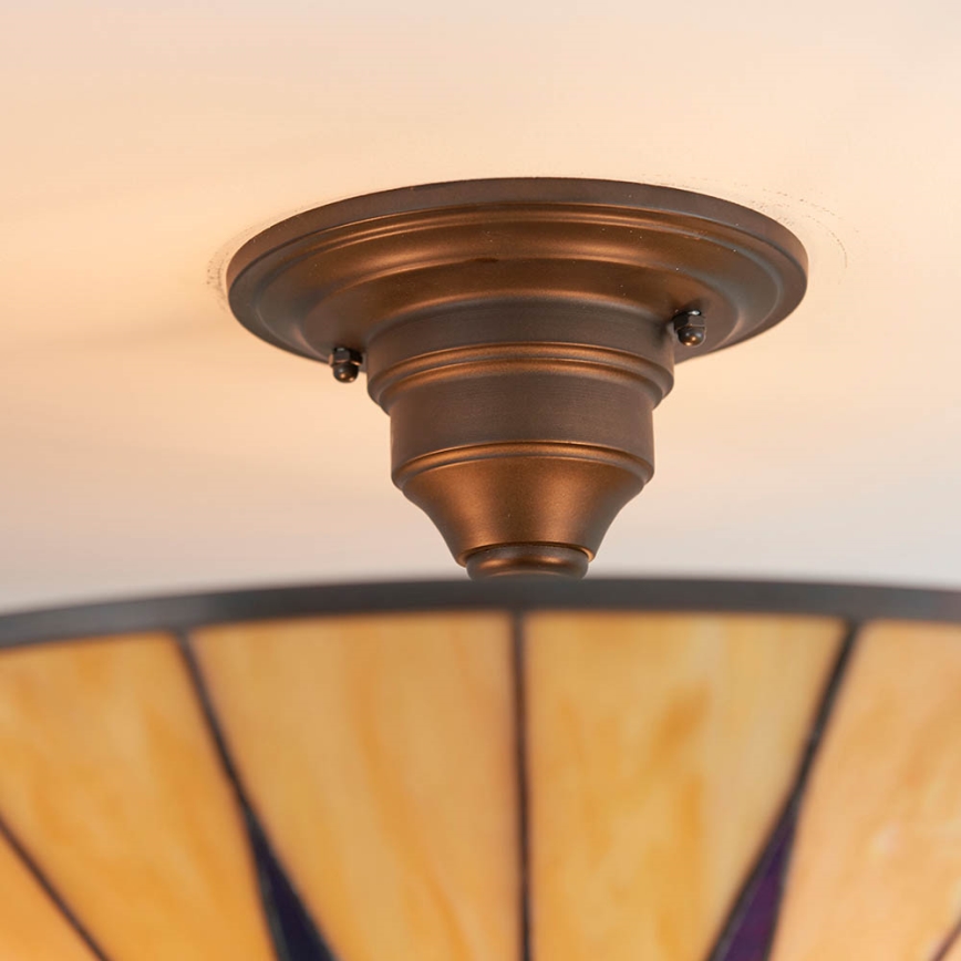 Endon 64043 - Plafondlampa Tiffany DARK STAR, 3x E27/60W/230V, Ø 49 cm