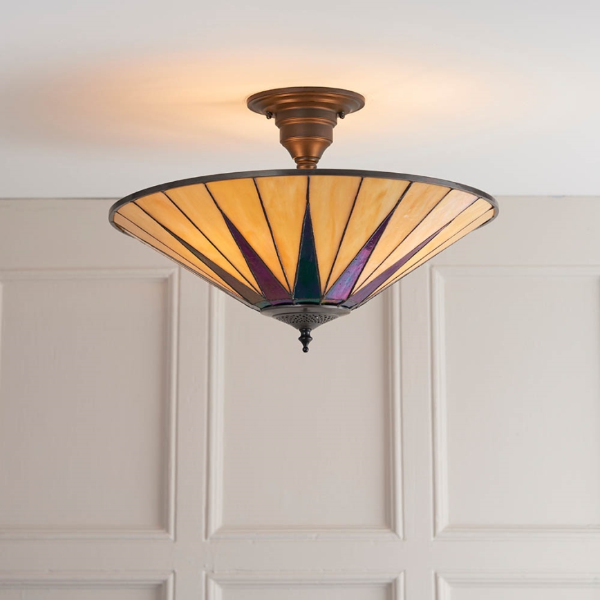 Endon 64043 - Ytmonterad ljuskrona DARK STAR 3xE27/60W/230V diameter 49 cm