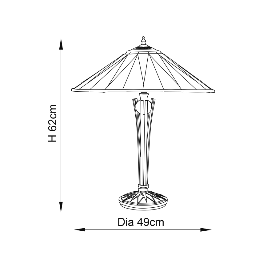 Endon 64045 - Bordslampa DARK STAR 2xE27/60W/230V diameter 49 cm