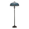 Endon 64069 - Golvlampa Tiffany DRAGONFLY 2xE27/60W/230V Ø 50 cm