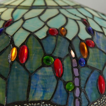 Endon 64069 - Golvlampa Tiffany DRAGONFLY 2xE27/60W/230V Ø 50 cm