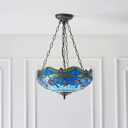 Endon 64075 - Taklampa med kedja DRAGONFLY 3xE27/60W/230V Ø 41 cm