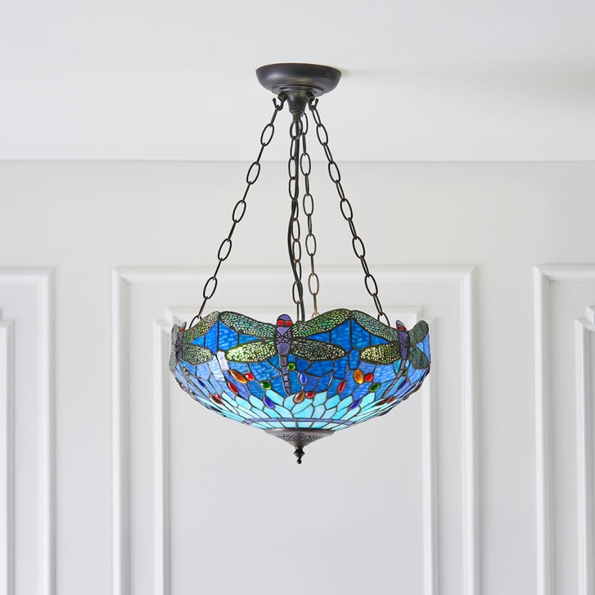 Endon 64075 - Taklampa med kedja DRAGONFLY 3xE27/60W/230V Ø 41 cm