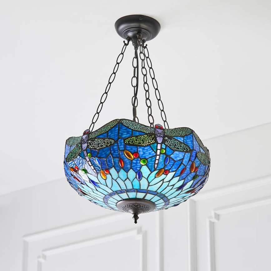 Endon 64075 - Taklampa med kedja DRAGONFLY 3xE27/60W/230V Ø 41 cm