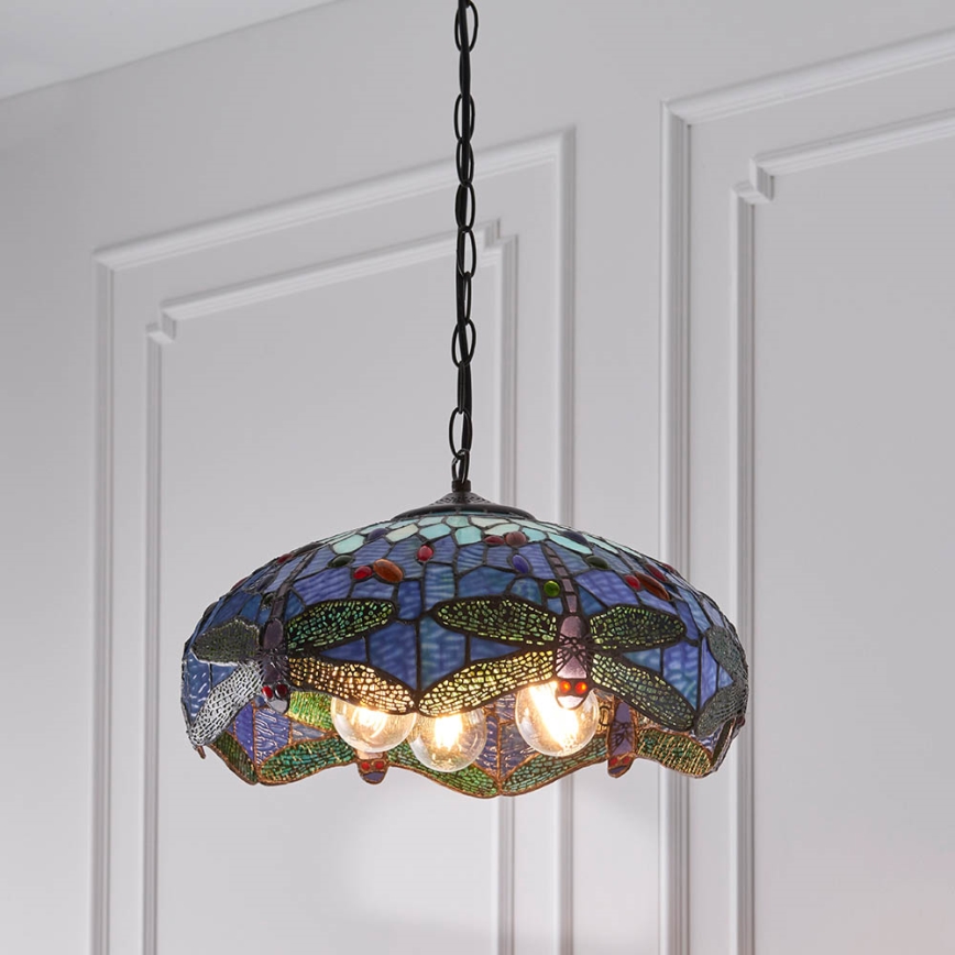 Endon 64080 - Ljuskrona med kedja DRAGONFLY, 3 x E27/60W/230V, Ø 41 cm