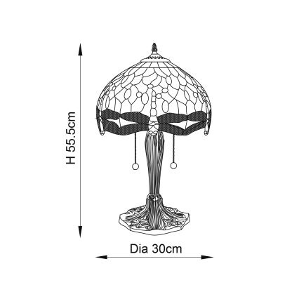 Endon 64086 - Bordslampa TROLLSLÄNDA 2xE27/60W/230V diameter 30 cm