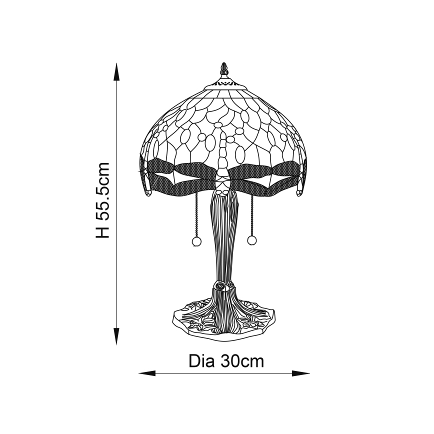 Endon 64086 - Bordslampa TROLLSLÄNDA 2xE27/60W/230V diameter 30 cm