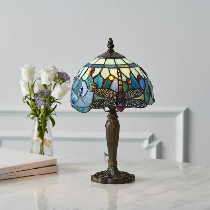 Endon 64088 - Bordslampa Tiffany DRAGONFLY 1xE14/40W/230V Ø 20 cm