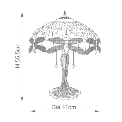 Endon 64089 - Bordslampa TROLLSLÄNDA 2xE27/60W/230V diameter 41 cm