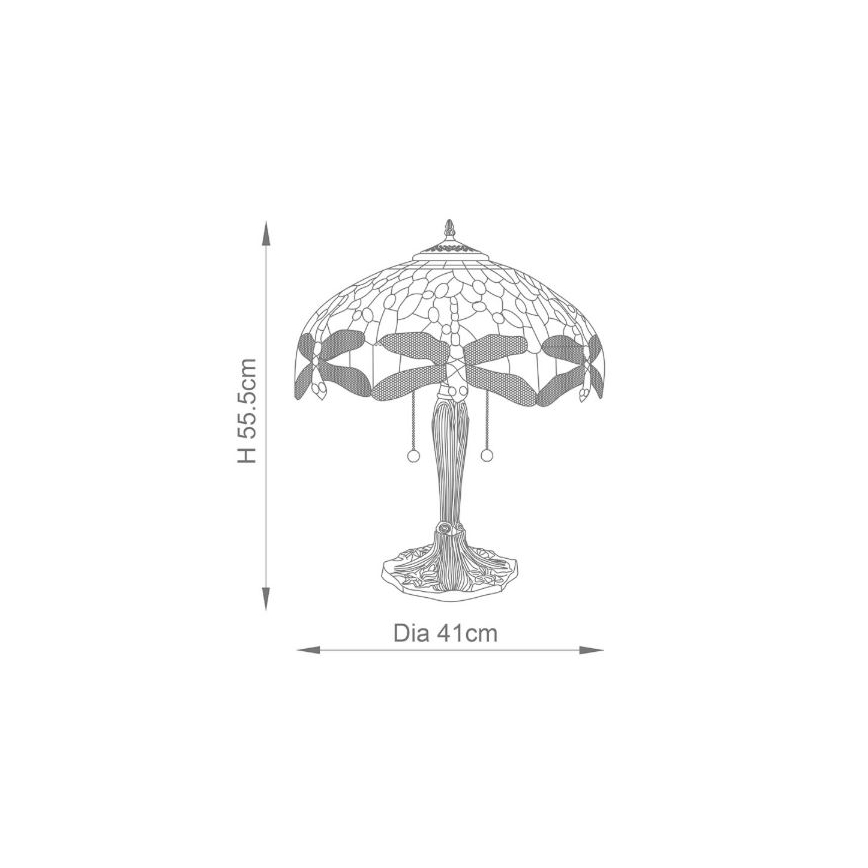 Endon 64089 - Bordslampa TROLLSLÄNDA 2xE27/60W/230V diameter 41 cm