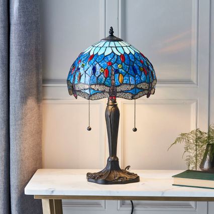 Endon 64090 - Bordslampa DRAGONFLY 2xE27/60W/230V Ø 30 cm