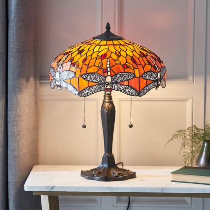 Endon 64093 - Bordslampa DRAGONFLY 2xE27/60W/230V Ø 41 cm