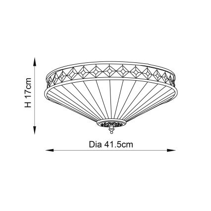 Endon 64145 - Taklampa FARGO 2xE27/60W/230V diameter 41,5 cm