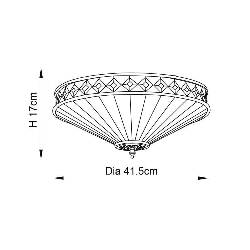 Endon 64145 - Taklampa FARGO 2xE27/60W/230V diameter 41,5 cm