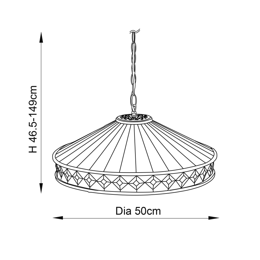 Endon 64147 - Ljuskrona på kedja FARGO 1xE27/60W/230V diameter 50 cm