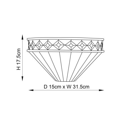 Endon 64149 - Vägglampa Tiffany FARGO 1xE14/40W/230V