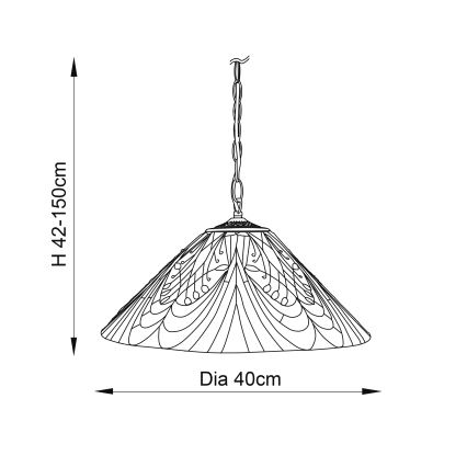Endon 64162 - Ljuskrona på kedja HECTOR 1xE27/60W/230V diameter 40 cm