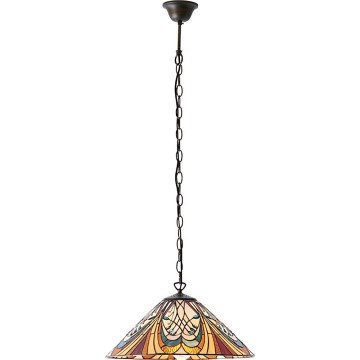 Endon 64162 - Taklampa i Tiffany-stil med kedja HECTOR 1xE27/60W/230V Ø 40 cm
