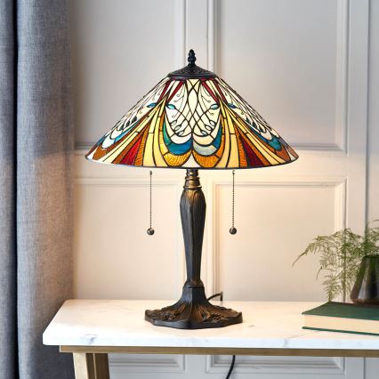 Endon 64163 - Bordslampa HECTOR 2xE27/60W/230V Ø 40 cm