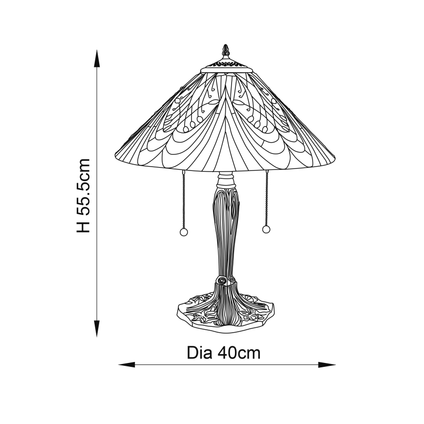 Endon 64163 - Bordslampa HECTOR 2xE27/60W/230V Ø 40 cm