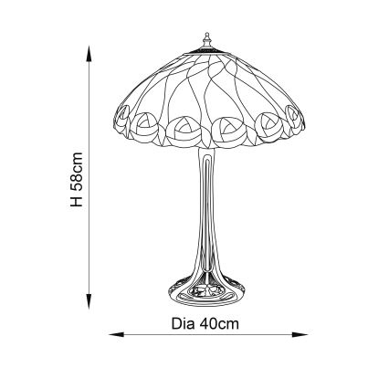 Endon 64177 - Bordslampa HUTCHINSON 1xE27/60W/230V diameter 40 cm