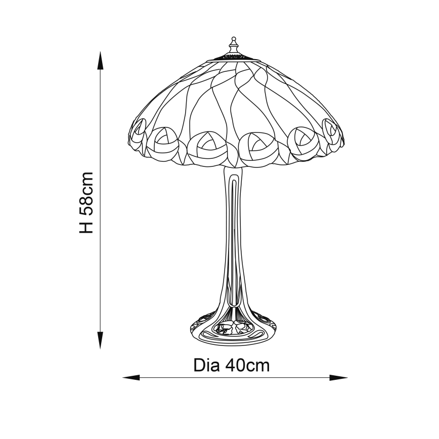 Endon 64177 - Bordslampa HUTCHINSON 1xE27/60W/230V diameter 40 cm