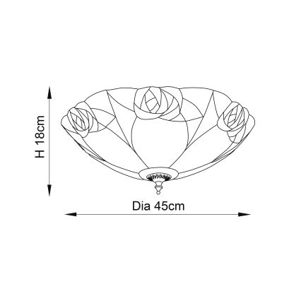Endon 64182 - Taklampa INGRAM 2xE27/60W/230V diameter 45 cm
