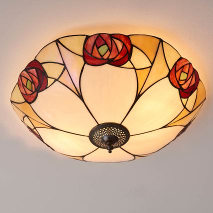 Endon 64182 - Taklampa Tiffany INGRAM 2xE27/60W/230V Ø 45 cm