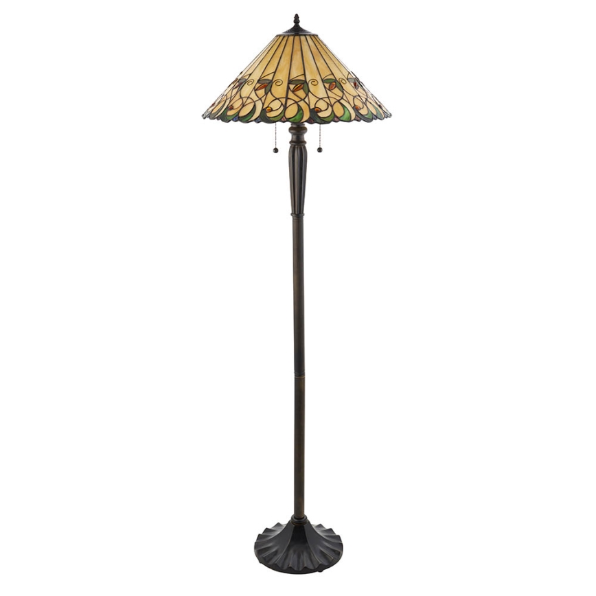 Endon 64192 - Golvlampa JAMELIA 2xE27/60W/230V Ø 50 cm