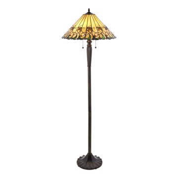 Endon 64192 - Golvlampa Tiffany JAMELIA 2xE27/60W/230V Ø 50 cm