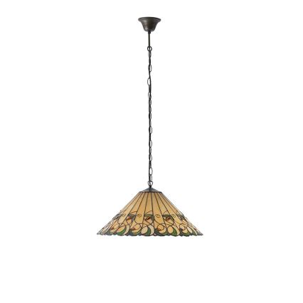 Endon 64194 - Tiffany-ljuskrona JAMELIA, kedjeupphängd, 3xE27/60W/230V Ø 50 cm