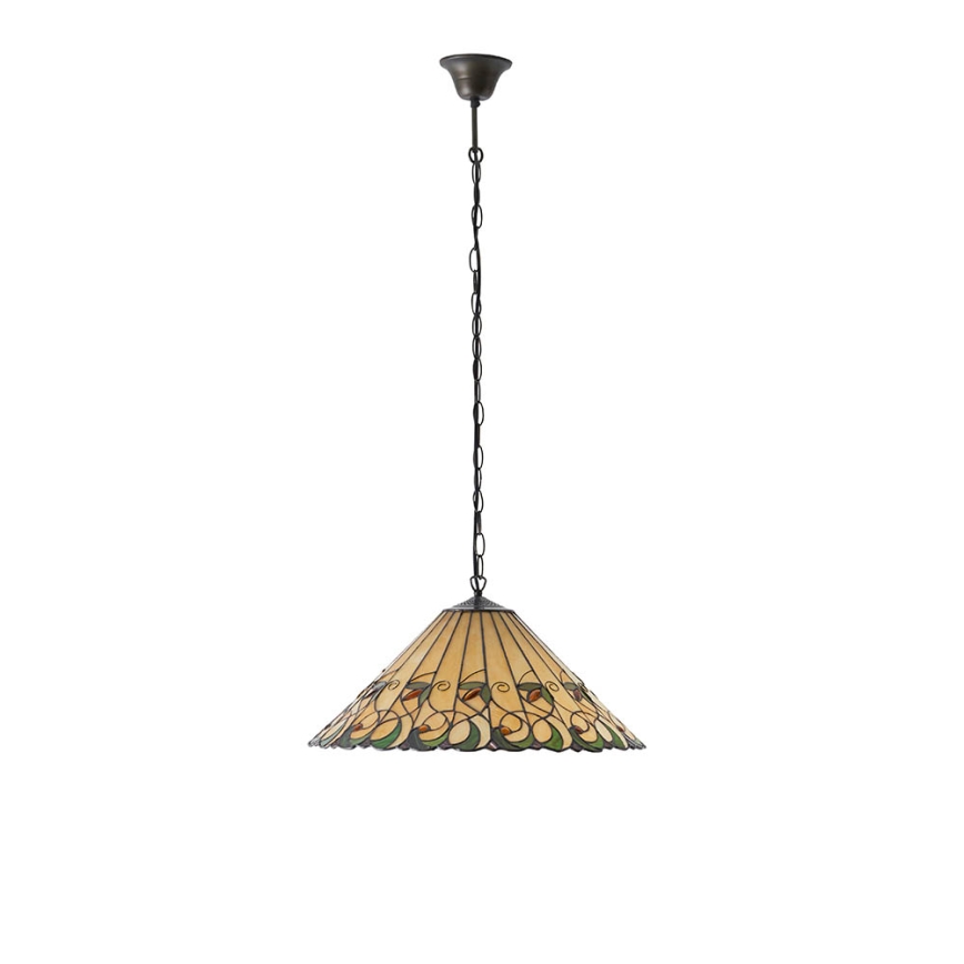 Endon 64194 - Tiffany-ljuskrona JAMELIA, kedjeupphängd, 3xE27/60W/230V Ø 50 cm