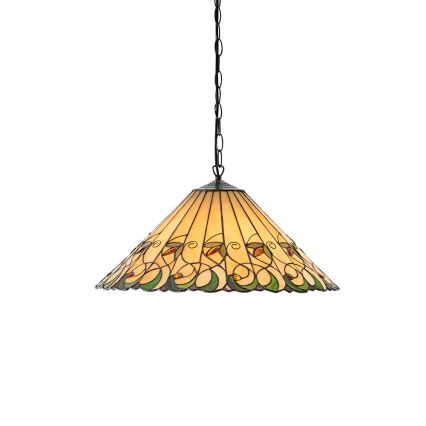 Endon 64194 - Tiffany-ljuskrona JAMELIA, kedjeupphängd, 3xE27/60W/230V Ø 50 cm