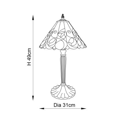 Endon 64195 - Bordslampa JAMELIA 1xE27/60W/230V Ø 31 cm