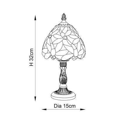 Endon 64246 - Bordslampa LORETTE 1xE14/40W/230V diameter 15 cm