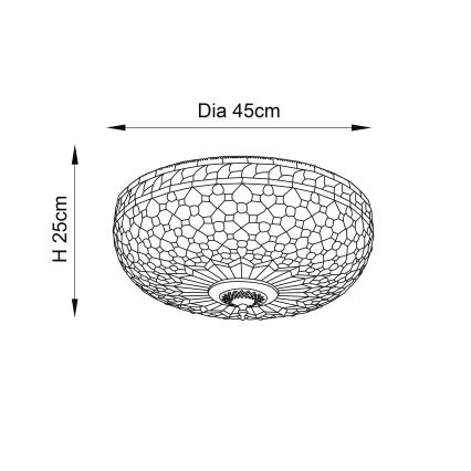 Endon 64276 - Taklampa MILLE FEUX 2xE27/60W/230V diameter 45 cm
