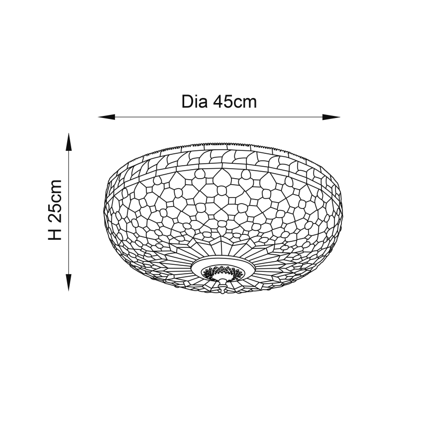 Endon 64276 - Taklampa MILLE FEUX 2xE27/60W/230V diameter 45 cm