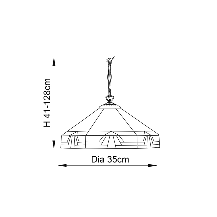 Endon 64285 - Ljuskrona på kedja NEVADA 1xE27/60W/230V diameter 35 cm