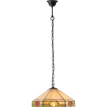 Endon 64285 - Taklampa med kedja Tiffany NEVADA 1xE27/60W/230V Ø 35 cm