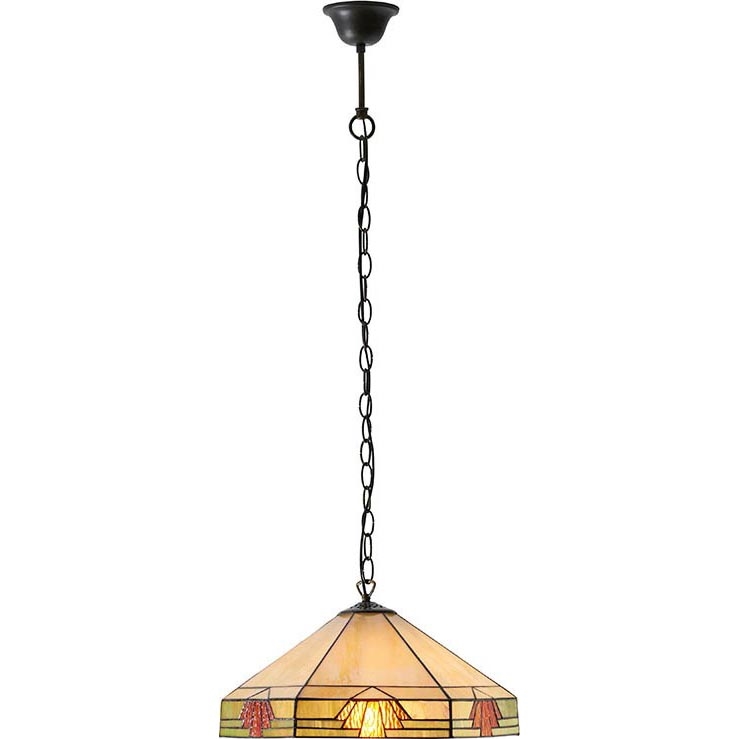 Endon 64285 - Taklampa med kedja Tiffany NEVADA 1xE27/60W/230V Ø 35 cm