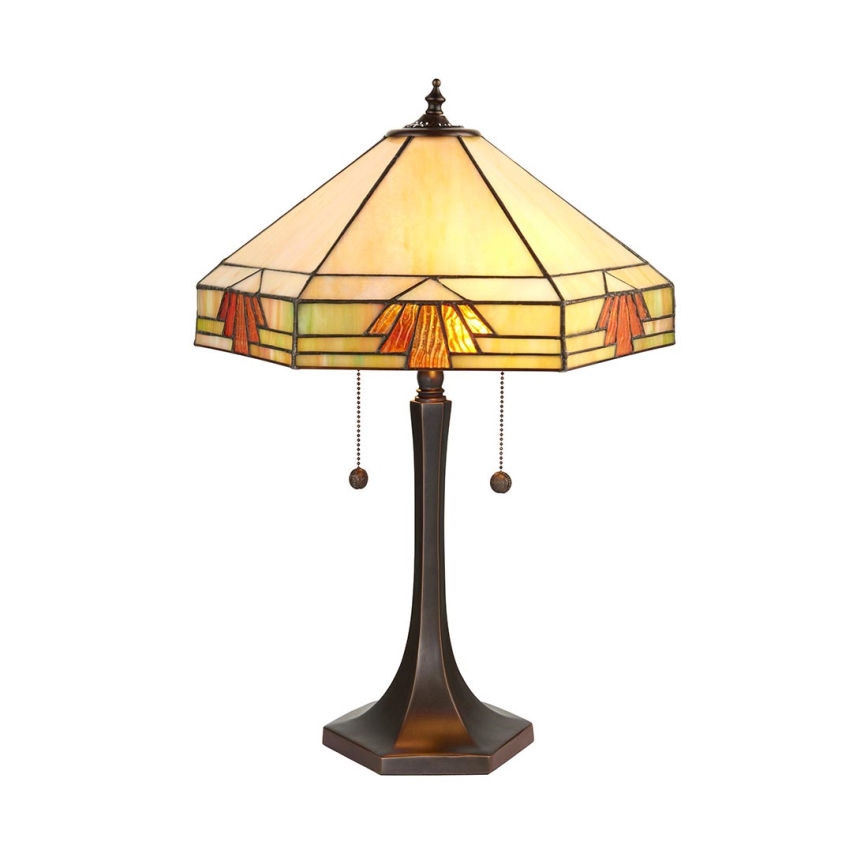 Endon 64286 - Bordslampa NEVADA 2xE27/60W/230V diameter 40 cm
