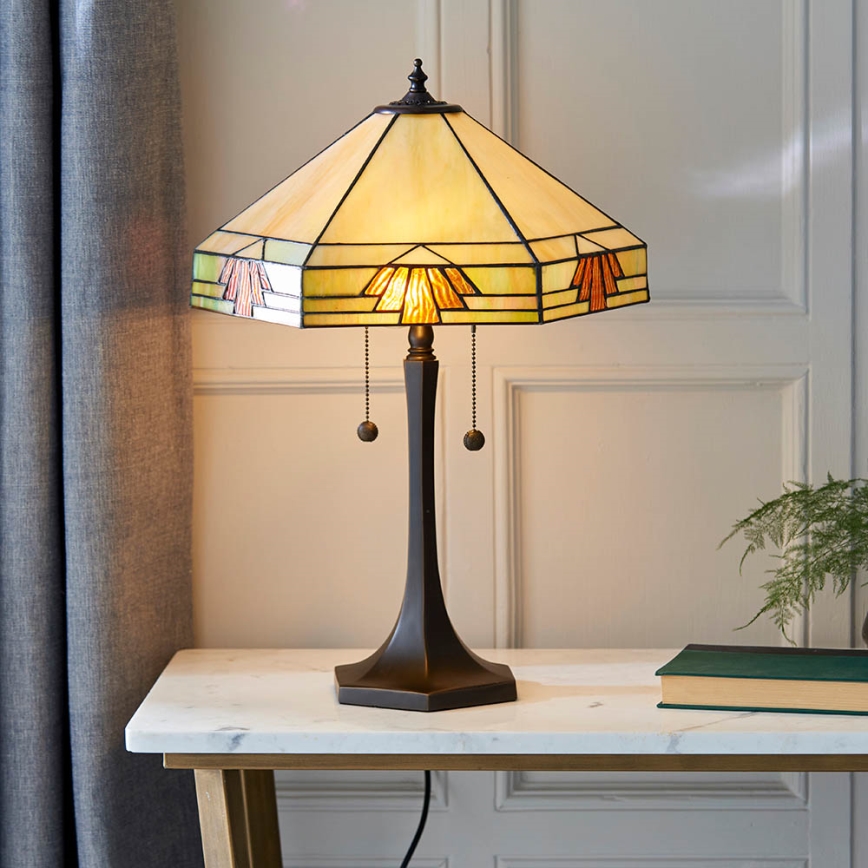 Endon 64286 - Bordslampa NEVADA 2xE27/60W/230V diameter 40 cm