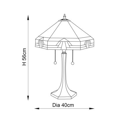 Endon 64286 - Bordslampa NEVADA 2xE27/60W/230V diameter 40 cm