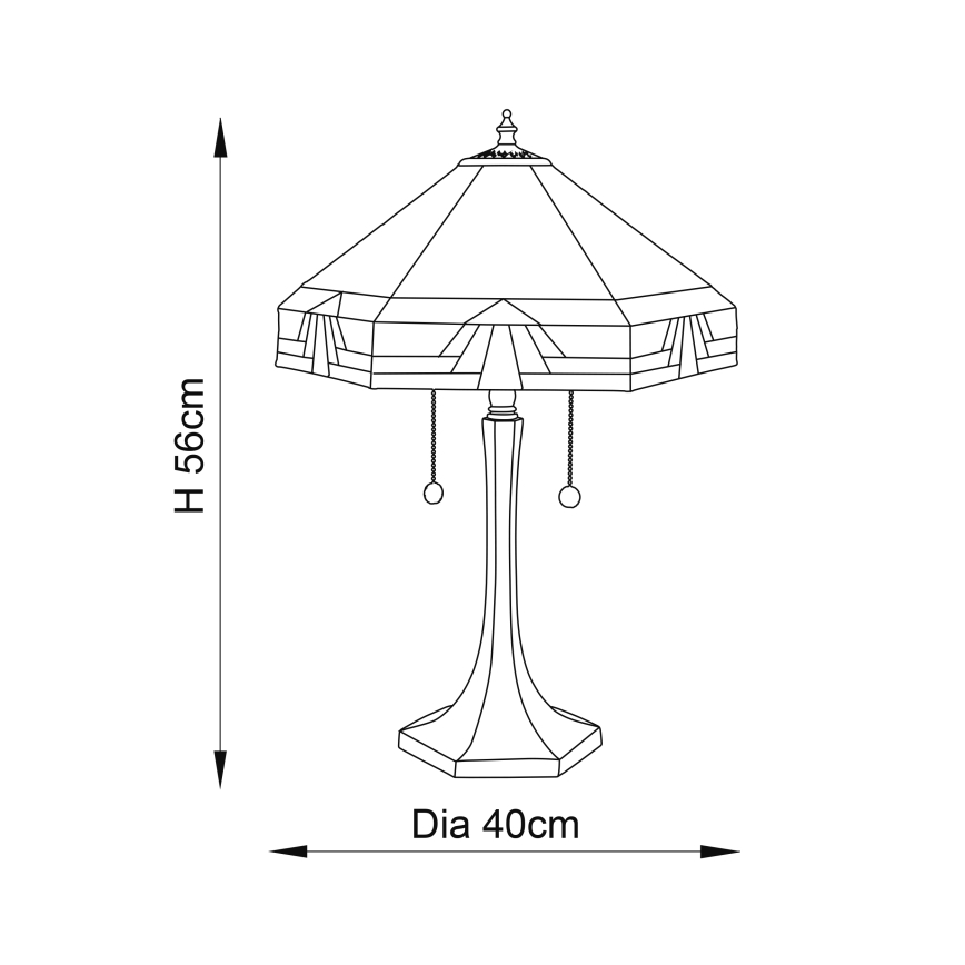 Endon 64286 - Bordslampa NEVADA 2xE27/60W/230V diameter 40 cm