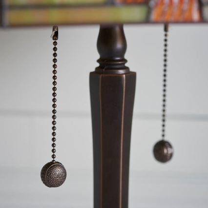 Endon 64286 - Bordslampa Tiffany NEVADA 2xE27/60W/230V Ø 40 cm