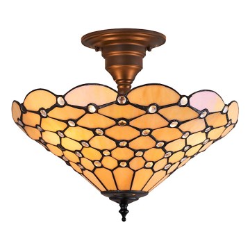 Endon 64300 - Påbyggd taklampa Tiffany PEARL 3xE27/60 W/230 V Ø 37 cm
