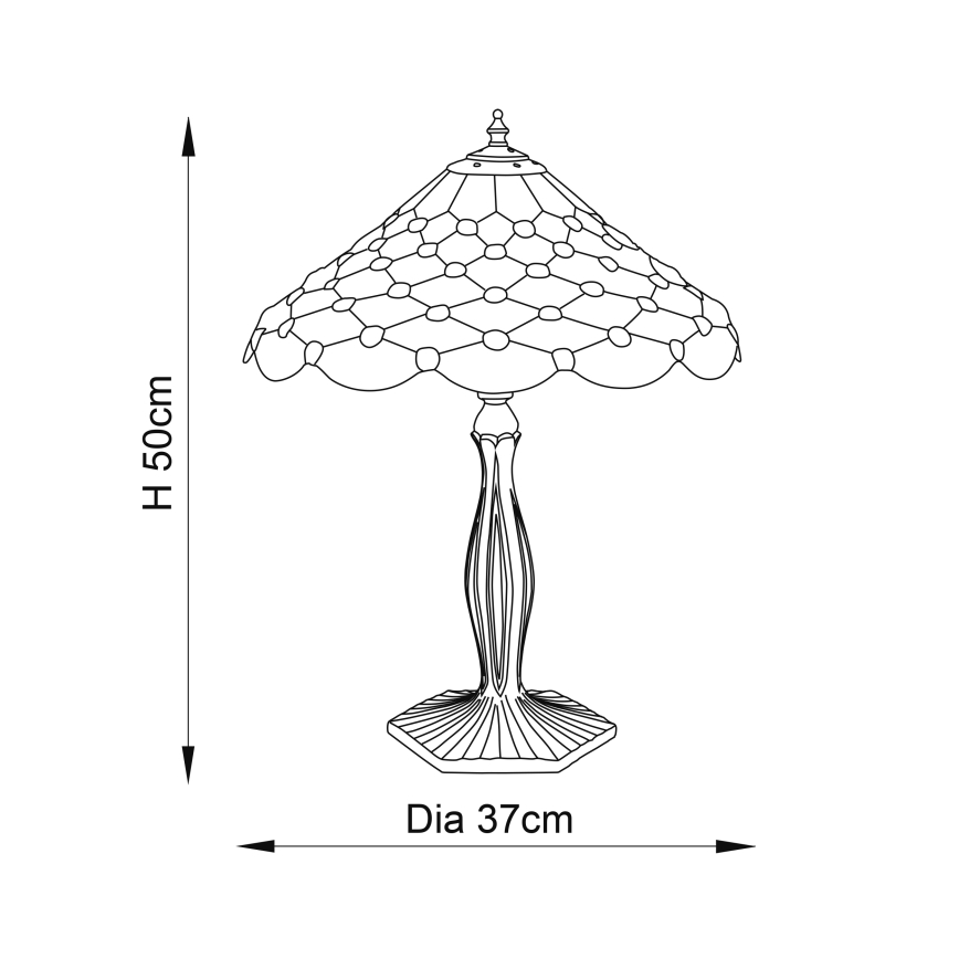 Endon 64301 - Bordslampa PEARL 1xE27/60W/230V diameter 37 cm